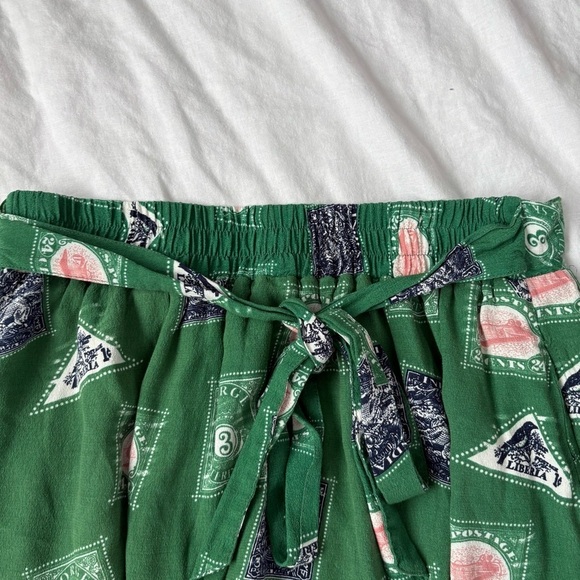 Anthropologie Porridge LARGE Getaway Printed Skirt flowy bow strap Lined - Picture 7 of 10